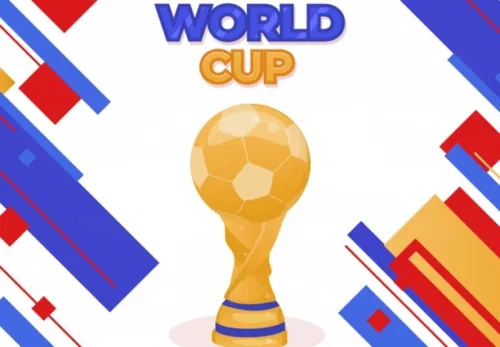 俄罗斯世界杯国际足球比赛奖杯海报挂画设计模板AI矢量素材