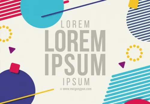 时尚点线面几何图形创意线条EPS矢量海报素材模板