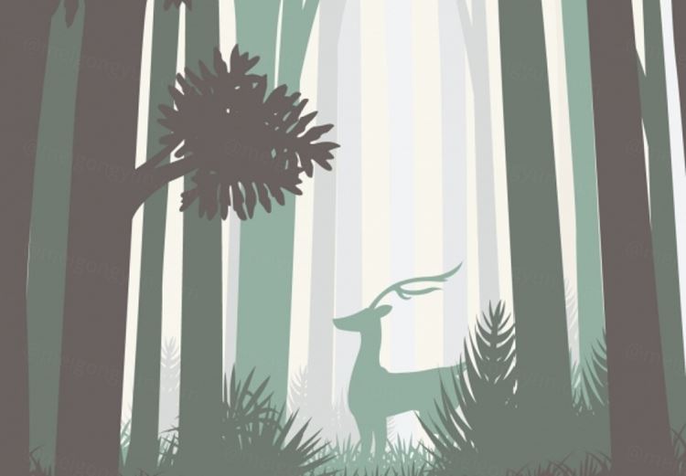 抽象森林剪影矢量插图Abstract Forest Landscape