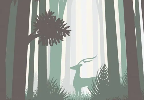 抽象森林剪影矢量插图Abstract Forest Landscape