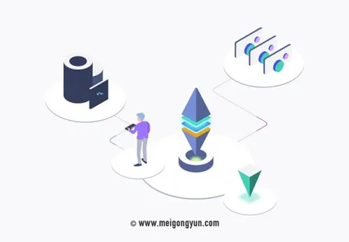 区块链元素等距图形插图矢量设计素材Blockchain Iso Graphic