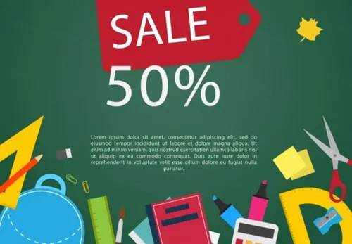 开学季校园学校促销矢量插图Back To School Sale Vector Background