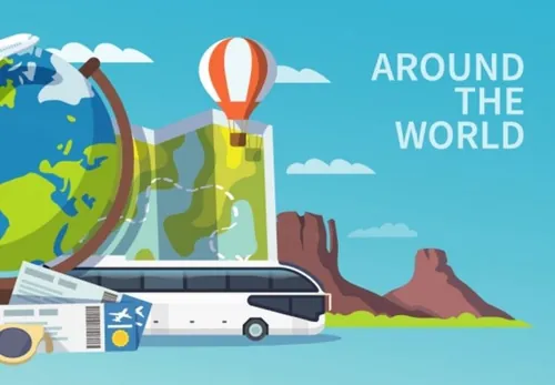 多彩平面矢量旅行设计插图