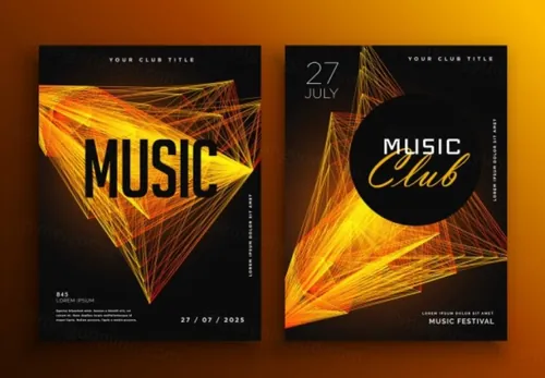 音乐俱乐部派对海报矢量模板Music Club Party Flyer Poster Design Template