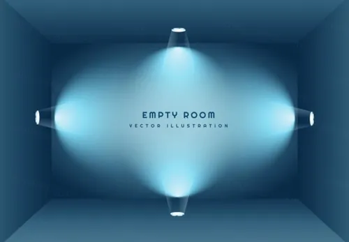 光照三维空间矢量图3d Empty Room With Lights