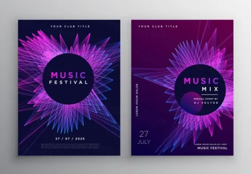 音乐派对矢量海报Music Party Flyer Poster Invitation Template Design