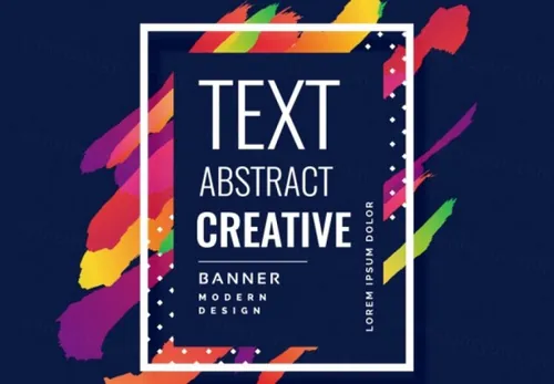 多色水彩矢量海报Watercolor Paint Stroke Banner Design