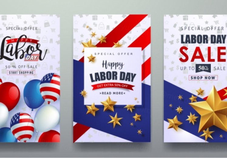 劳动节促销矢量海报Labor day sale promotion