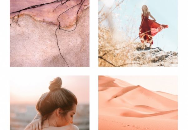 暖色调时尚温馨手机端APP宣传广告图PSD海报模板Blush Emot