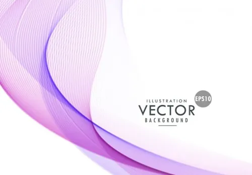 紫色波浪线条矢量元素Abstract Purple Wave Background Design