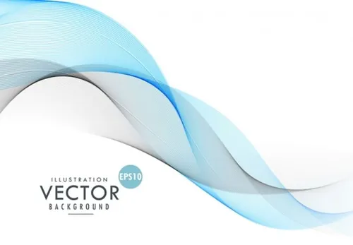 蓝色时尚线条矢量元素Stylish Smooth Wave Background Design