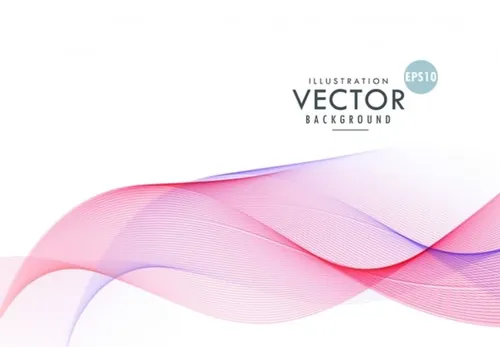 美丽粉红色矢量线条元素Beautiful Pink Wave Abstract Background