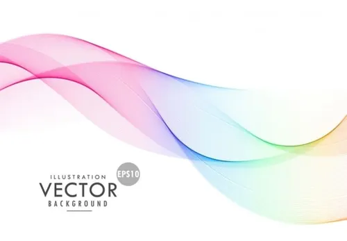 彩虹色抽象线条矢量元素Rainbow Color Wave Background