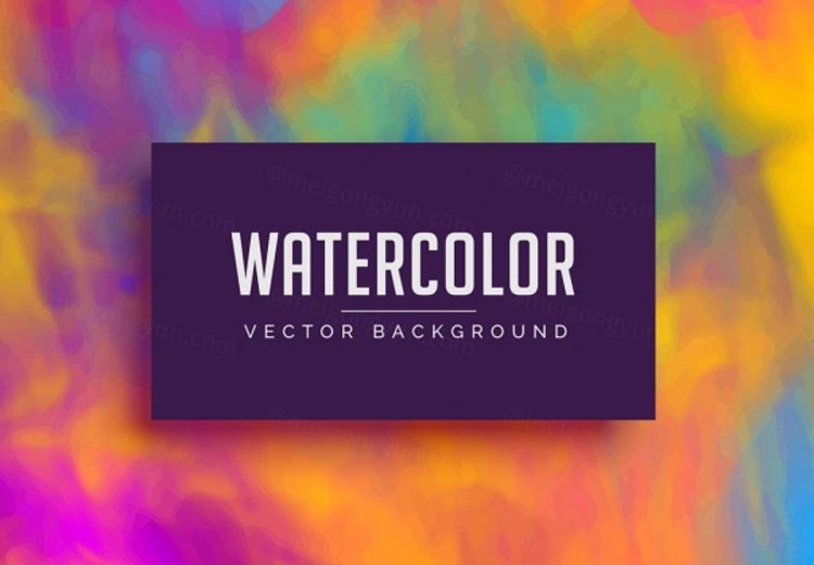 优美的水墨水彩矢量背景Beautiful Watercolor Background With Flowing Ink Effect