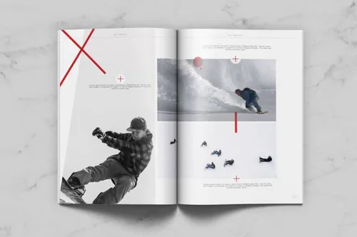 indesign 网盘-indesign排版模板时尚高端几何图形极限运动体育杂志画册手册