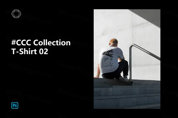 高端户外实拍无CG男模T恤潮牌服饰设计贴图展示样机模板-3