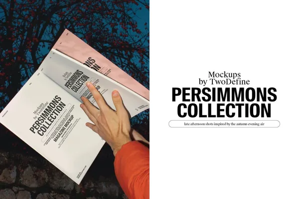 夜晚户外实拍手持杂志书籍设计贴图展示样机模板素材  Magazine Mockup-1