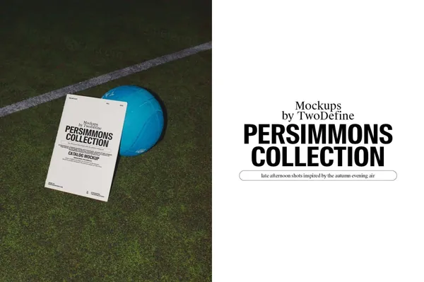 夜晚户外实拍宣传单海报设计贴图展示样机模板素材 Catalog Cover Mockup