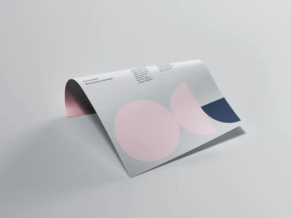 卷曲宣传单海报设计贴图展示样机模板 Curled Poster Mockup