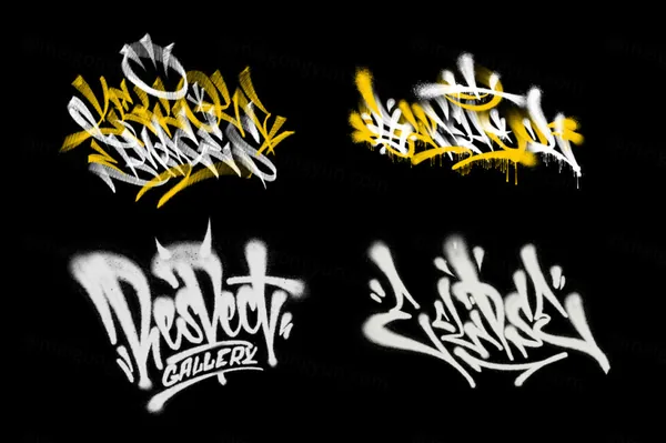40套高质量街头潮流涂鸦喷雾喷筒Procreate笔刷素材 Spray Brush Pack for Graffiti