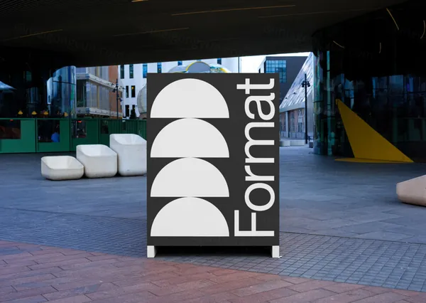 高端户外街头A字型路牌指示牌店铺广告牌设计提案贴图展示样机模板素材 A-Board Mockup-2