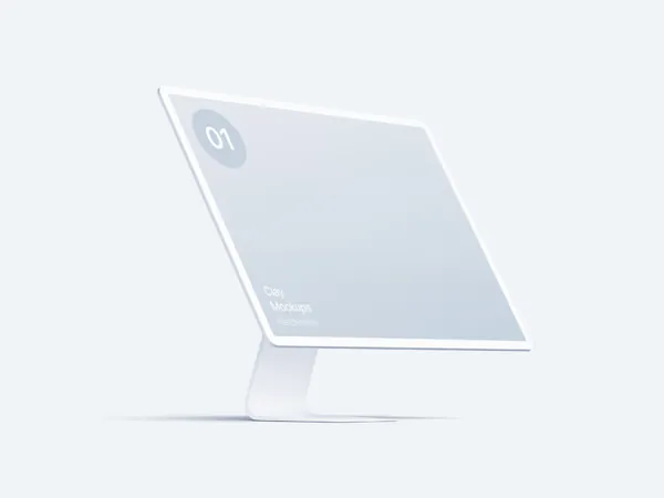 极简主义电脑显示器Web网页设计UI贴图展示样机模板 Monitor Clay Mockups-10