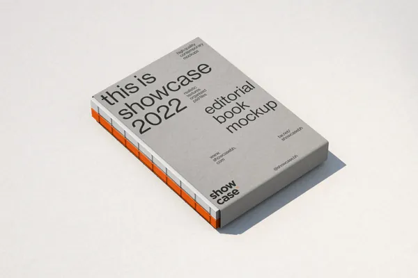 高质量精装书籍杂志画册封面封套文件夹设计贴图展示样机模板 Book Folder Mockup-5