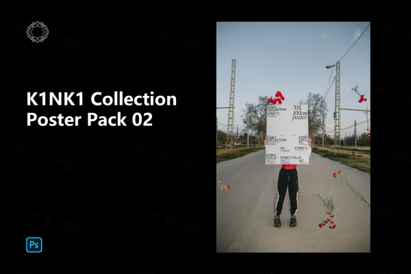 高端户外实拍女士模特手举宣传单海报设计提案贴图展示样机模板 Poster Pack 02-3