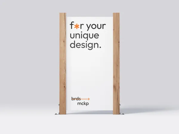高质量极简主义木质展架海报设计提案贴图展示样机模板 Boards Mockups-1