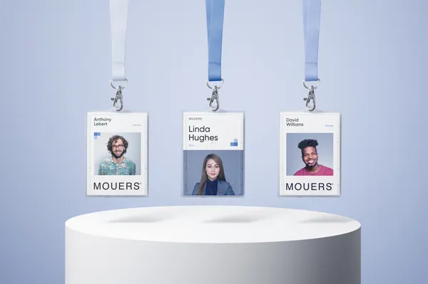 高级员工吊牌工牌通行证品牌VI设计贴图场景展示样机模板 Front View Branding Mockup