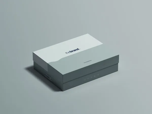 极简天地盖鞋盒礼盒包装设计贴图展示样机模板 Top Bottom Box Mockup