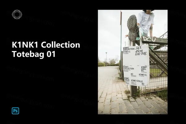 高端户外实拍模特无纺布袋手提袋包装设计提案贴图展示样机模板 Totebag 01