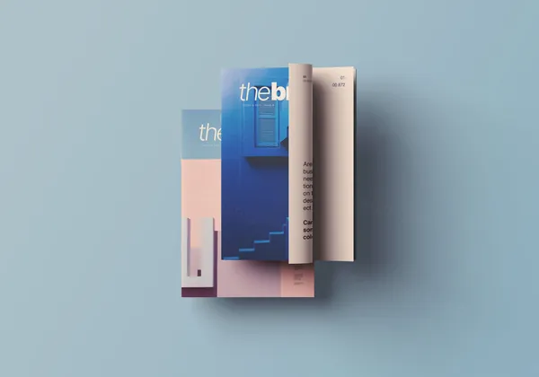 高质量极简主义悬浮杂志宣传册设计贴图展示样机模板 A4 Floating Magazine Mockup-2