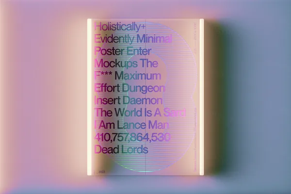 高质量科幻光影透明有机玻璃抽象海报设计作品展示效果PSD样机模板-9