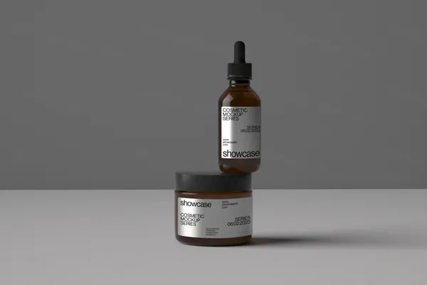 防晒保湿乳霜滴管美容化妆品品牌包装设计贴图展示样机模板 Cosmetic Packaging Mockup