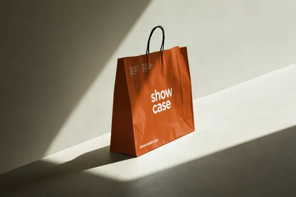 高质量环保手提袋纸袋品牌包装设计贴图展示样机模板 Paper Bag Mockup-4