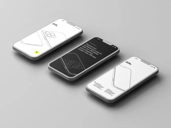 超高质量极简主义苹果手机APP设计UI界面贴图展示样机模板 iPhone Clay Mockups-5