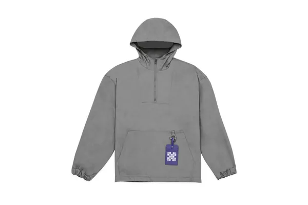 街头潮牌工装外套服装设计贴图展示样机模板 Tech Windbreaker PSD Mockup