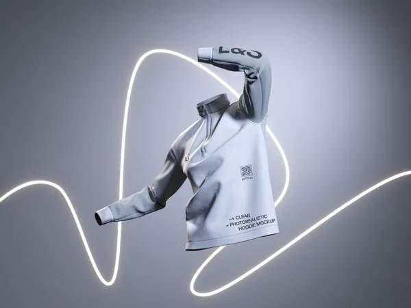 高质量卫衣运动装服装设计灯光个性场景展示样机模板 Hoodie and Sweatshirt Mockup-4