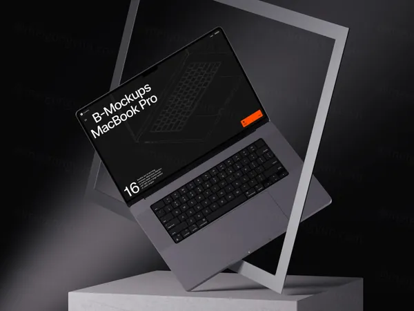 高质量苹果笔记本创意场景网页设计Web贴图展示样机模板 B - MacBook 16 Pro Mockups-14