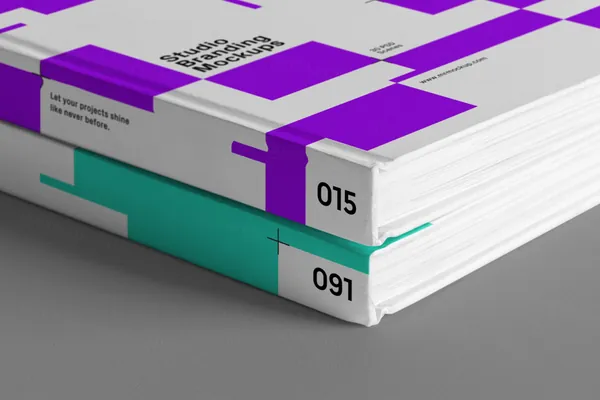 高质量精装书籍封面工作室品牌VI设计提案贴图展示样机模板 Studio Branding Mockups-1