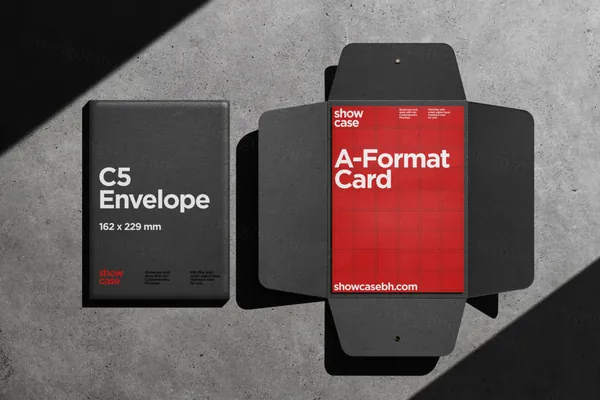 信封文件袋文件夹深灰系冷淡风高端品牌设计提案展示样机模板套装 Grey Series Mockup-3