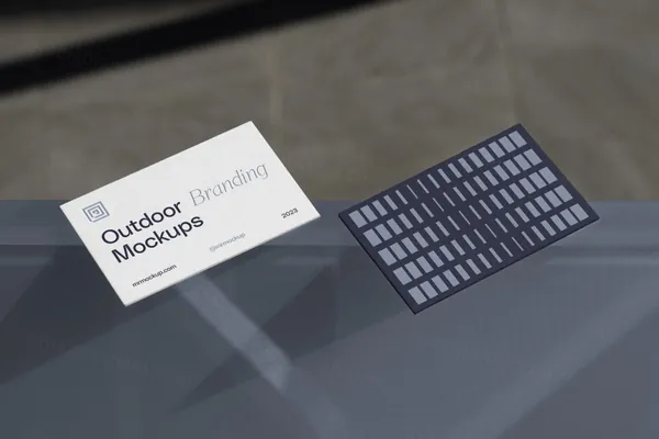 高质量户外商务名片品牌设计提案贴图展示样机模板 Outdoor Branding Mockup-5