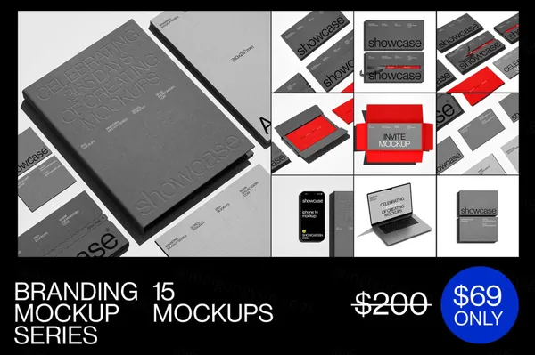 极简主义高端企业品牌VI设计提案贴图展示样机模板素材套装 Branding Mockup Bundle