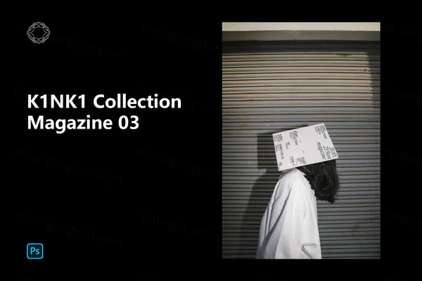 高端户外实拍盖在模特脸上的画册杂志封面设计提案贴图展示样机模板 Magazine 03