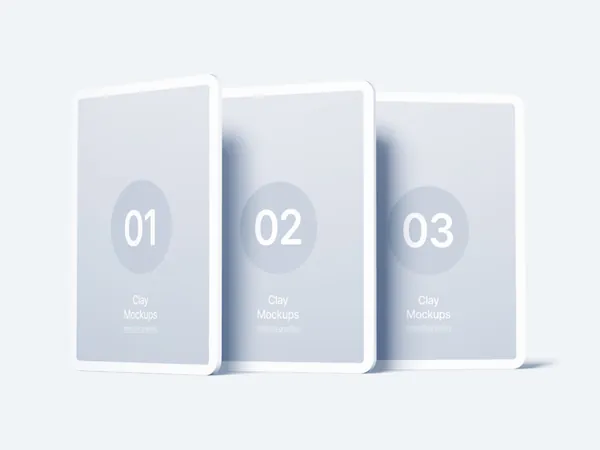 极简白模Apple平板电脑Web网页设计UI界面贴图展示样机模板 iPad Air Clay Mockups-4
