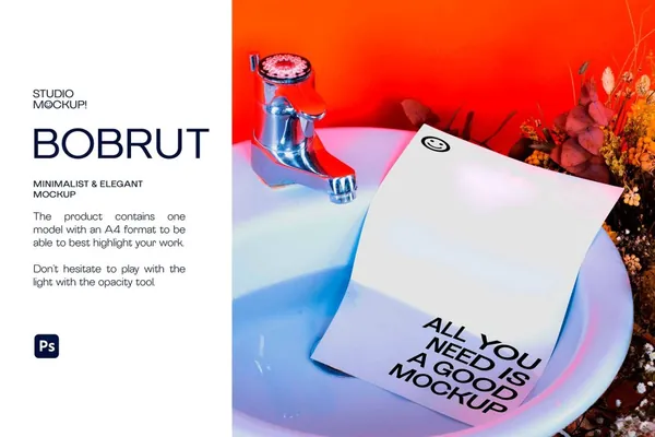 极简主义优雅宣传单广告海报设计贴图展示样机模板素材 MINIMALIST POSTER MOCKUP-1