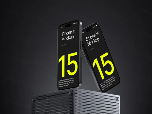 最新iPhone 15时尚潮流创意场景贴图展示样机模板素材 iPhone 15 Pro Mockup-3