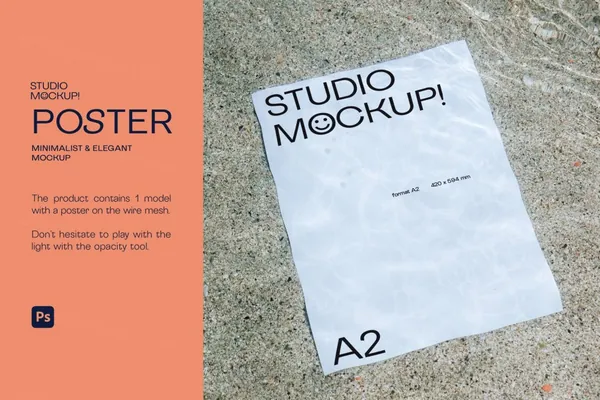 极简主义优雅宣传单广告海报设计贴图展示样机模板素材 MINIMALIST POSTER MOCKUP-6