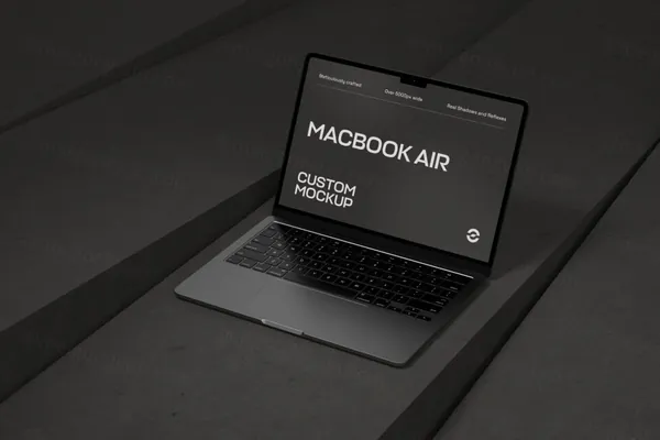 工业风场景苹果笔记本网页设计贴图展示样机模板 Macbook Air M2 Mockup-9